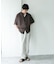 バンドカラーショートスリーブ 総柄シャツ
