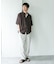 バンドカラーショートスリーブ 総柄シャツ