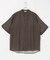 バンドカラーショートスリーブ 総柄シャツ