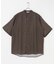 バンドカラーショートスリーブ 総柄シャツ