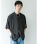 バンドカラーショートスリーブ 総柄シャツ