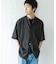 バンドカラーショートスリーブ 総柄シャツ