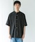 バンドカラーショートスリーブ 総柄シャツ