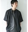 バンドカラーショートスリーブ 総柄シャツ