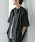バンドカラーショートスリーブ 総柄シャツ