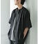 バンドカラーショートスリーブ 総柄シャツ