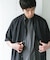 バンドカラーショートスリーブ 総柄シャツ