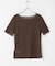 シャーリングシアートップ(5分袖)