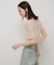 シャーリングシアートップ(5分袖)