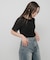 シャーリングシアートップ(5分袖)