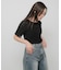 シャーリングシアートップ(5分袖)