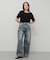 シャーリングシアートップ(5分袖)