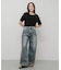 シャーリングシアートップ(5分袖)