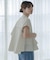 『WEB限定』バンドカラーフリルストライプ半袖シャツ