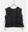 crinkle crinkle crinkle　SHEER FLOWER VEST BLOUSE