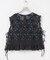 crinkle crinkle crinkle　SHEER FLOWER VEST BLOUSE