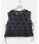 crinkle crinkle crinkle　SHEER FLOWER VEST BLOUSE