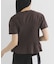 シャーリングデザインプリントTEE