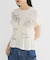 シャーリングデザインプリントTEE