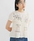 シャーリングデザインプリントTEE