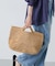 アフリカンスクエア　ラフィアかぎ編みバッグ続ハンドル