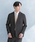 LIFE STYLE TAILOR　リネンライク千鳥柄コンフォータブルジャケット