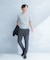 LIFE STYLE TAILOR　リネンライク千鳥柄コンフォータブルパンツ