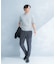 LIFE STYLE TAILOR　リネンライク千鳥柄コンフォータブルパンツ