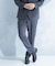 LIFE STYLE TAILOR　リネンライク千鳥柄コンフォータブルパンツ