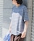 FORK&SPOON　PEカノコボーダーショートスリーブTシャツ