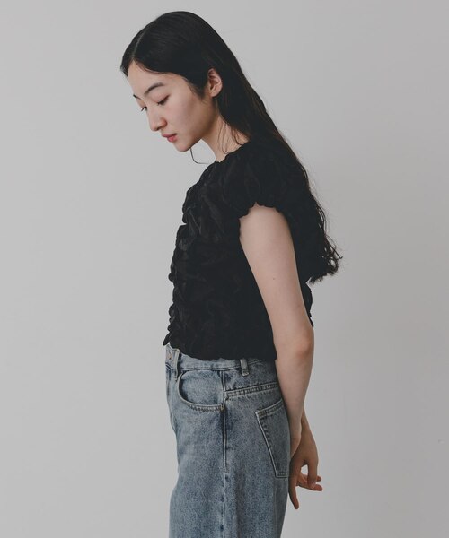 新品タグ付き】SENSE OF PLACE クシュクシュパフスリーブトップス WEB 