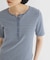 ワッフルボーダーヘンリネックTEE