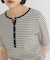 ワッフルボーダーヘンリネックTEE