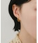 ステンレスブラックビジューフープピアス