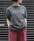 FORK&SPOON　ボトルネックギャザースリーブTシャツ