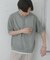 『洗濯可』リネンタッチメッシュヘンリーニット