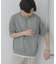 『洗濯可』リネンタッチメッシュヘンリーニット