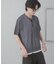 『洗濯可』リネンタッチメッシュヘンリーニット