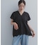 裾刺繍Vネックブラウス