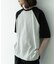 配色ワッフルラグランショートスリーブTシャツ