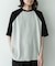 配色ワッフルラグランショートスリーブTシャツ