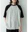 配色ワッフルラグランショートスリーブTシャツ