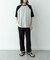 配色ワッフルラグランショートスリーブTシャツ