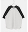 配色ワッフルラグランショートスリーブTシャツ