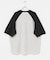 配色ワッフルラグランショートスリーブTシャツ