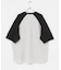 配色ワッフルラグランショートスリーブTシャツ