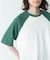 配色ワッフルラグランショートスリーブTシャツ