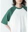 配色ワッフルラグランショートスリーブTシャツ