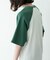 配色ワッフルラグランショートスリーブTシャツ
