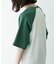 配色ワッフルラグランショートスリーブTシャツ
